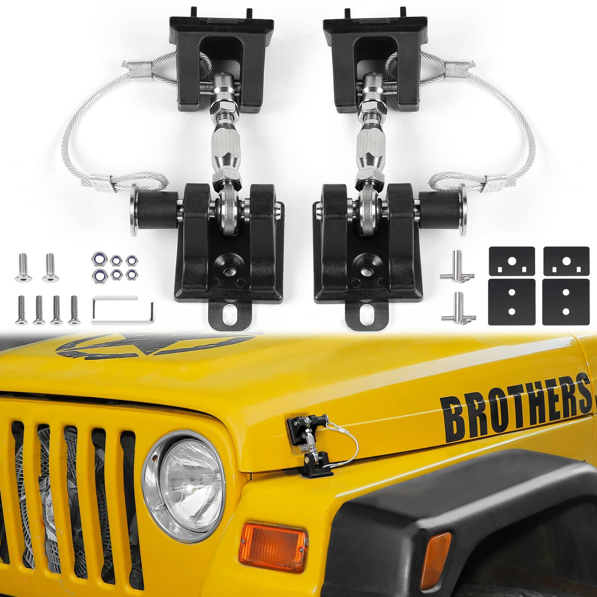 Red Aluminum Alloy Hood Latches for Jeep Wrangle TJ D67833