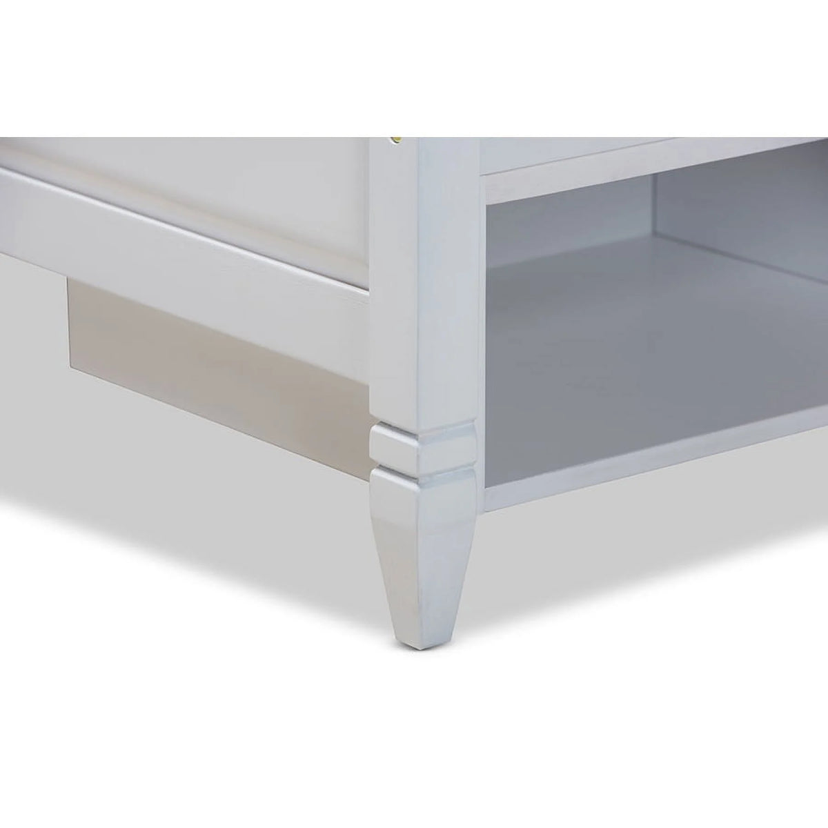 White Wood Twin Size Storage Platform Bed I384811