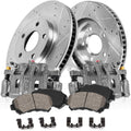 Premium Grade OE Loaded Calipers with Drilled Slotted Rotors and Ceramic Brake Pads Kit W772954
