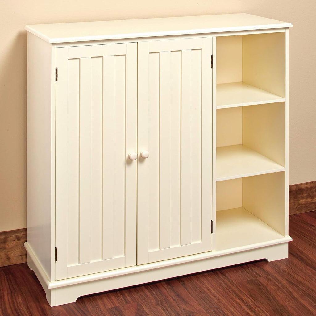 Red Beadboard Buffet Cabinet with Storage M8511