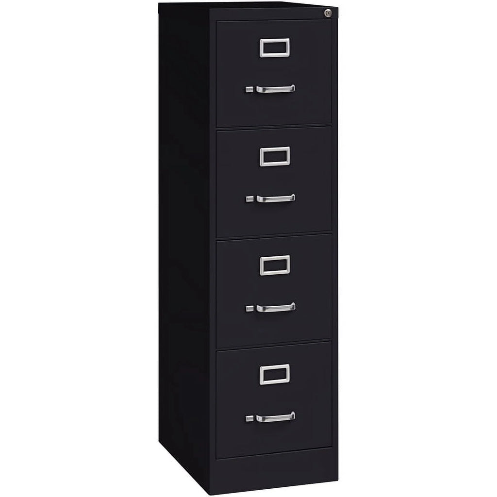 22" 4-Drawer Metal Vertical File Cabinet in Black V24878