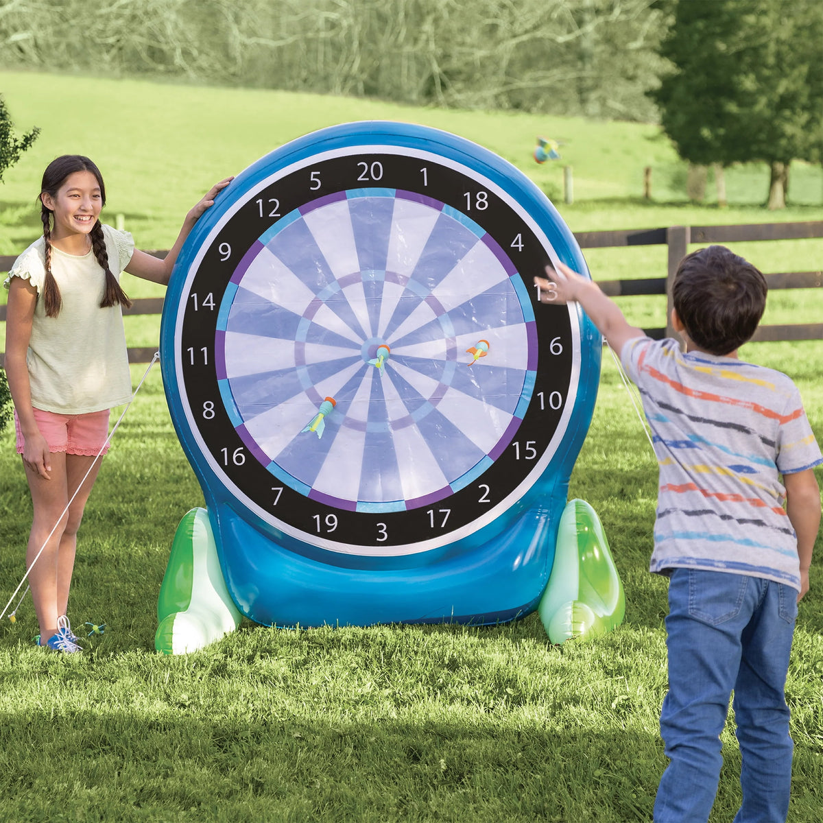 57-Inch Inflatable 2-in-1 Darts and Soccer Game Z437