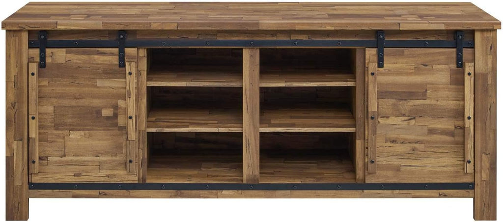 Rustic Sliding Door TV Stand Storage Buffet Table Sideboard C84430