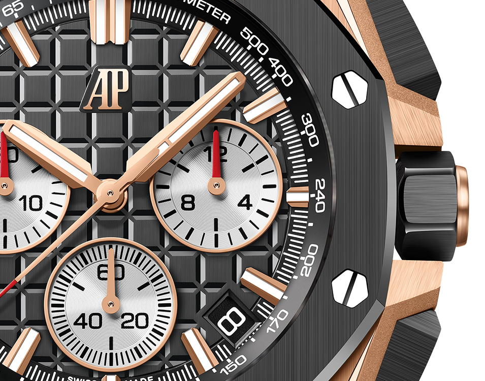 Pink Gold Black Dial Chronograph 43mm E44544