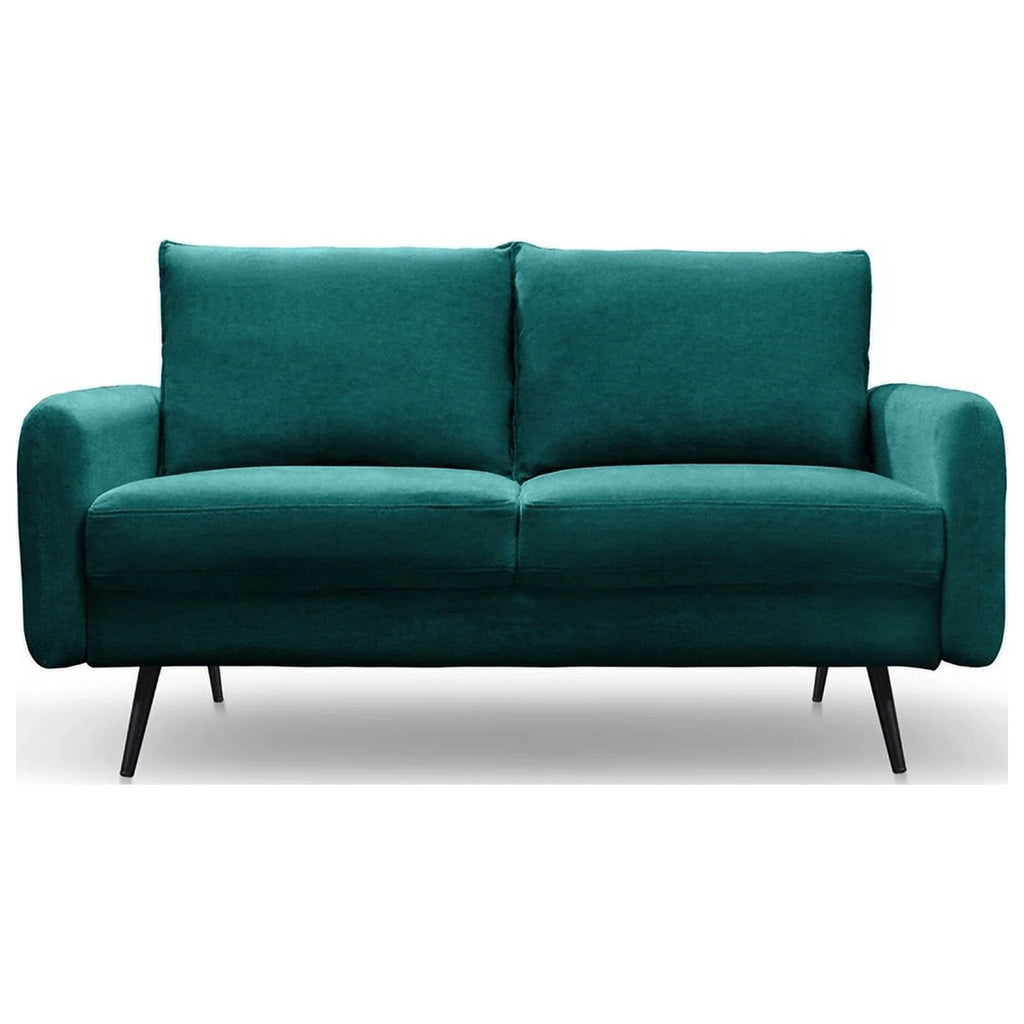 Teal Blue Fabric Loveseat U9388