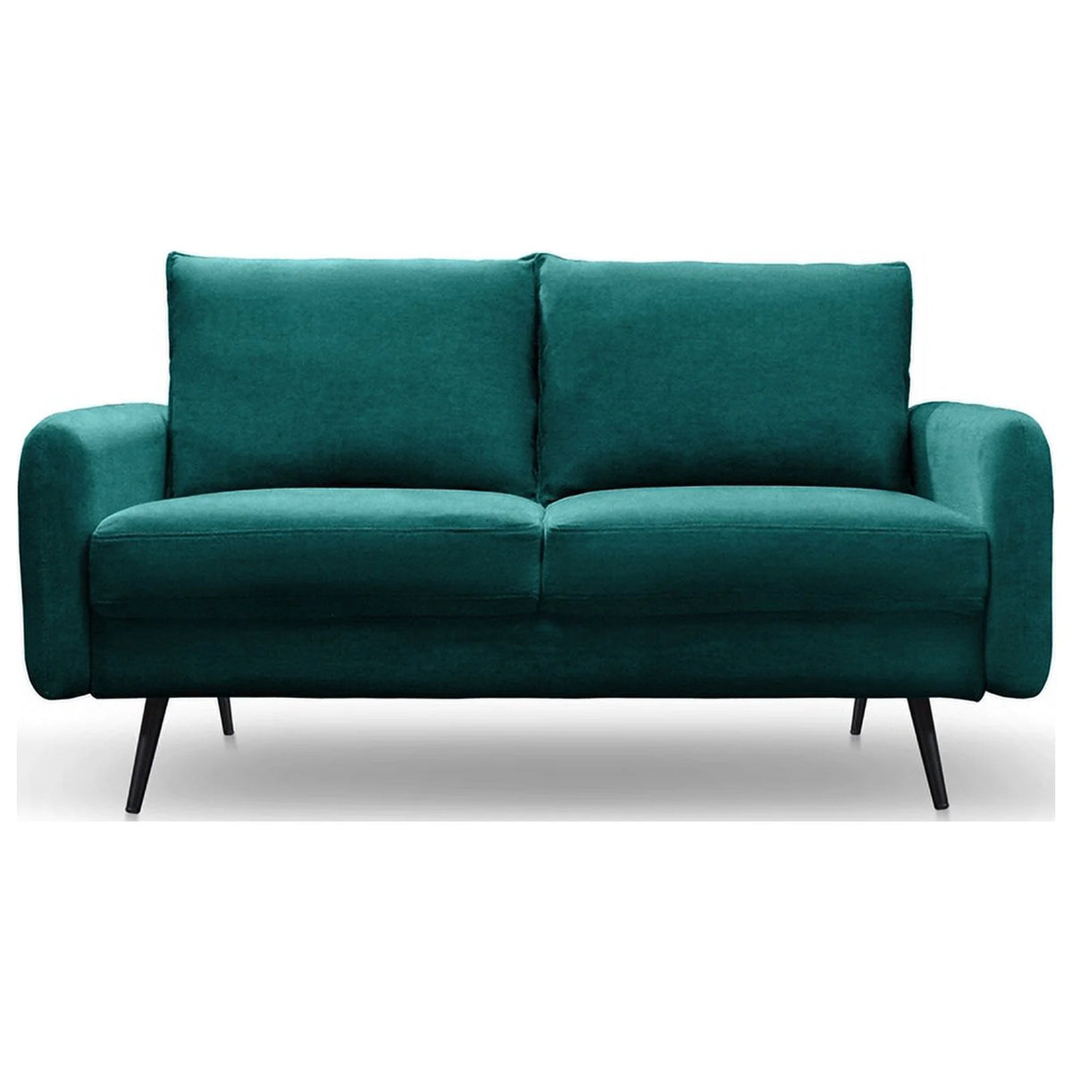 Teal Blue Fabric Loveseat U9388