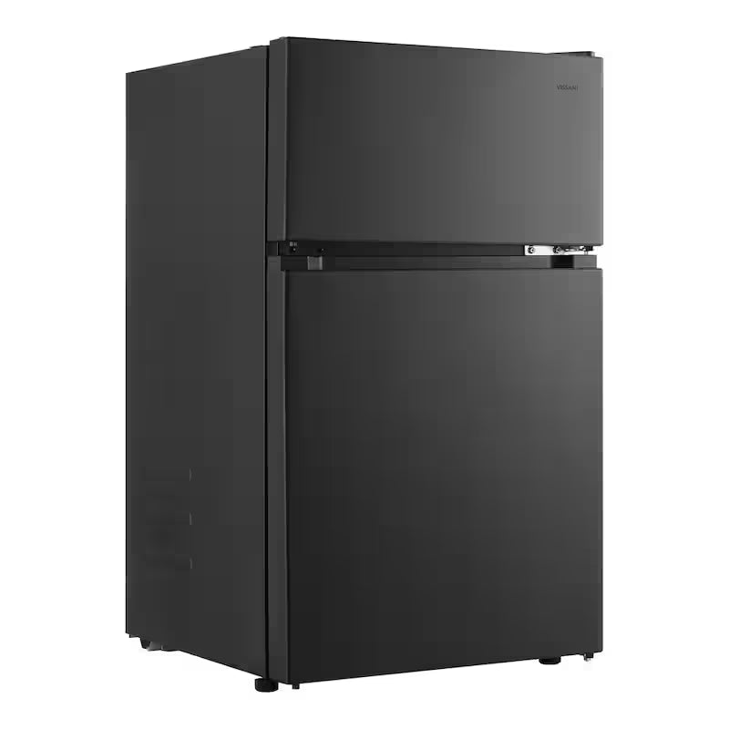 2 Door Mini Refrigerator in Black with Freezer W69085