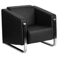 Black Leather Chair with Stainless Steel Frame N223