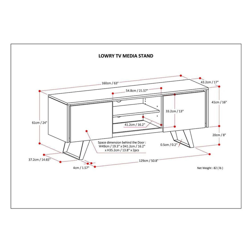 Solid Acacia Wood TV Media Stand B5599