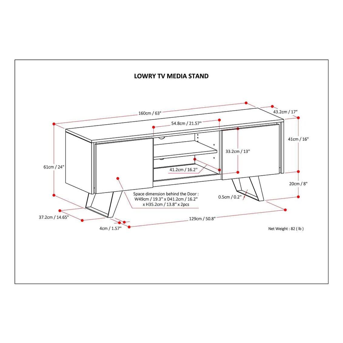 Solid Acacia Wood TV Media Stand B5599