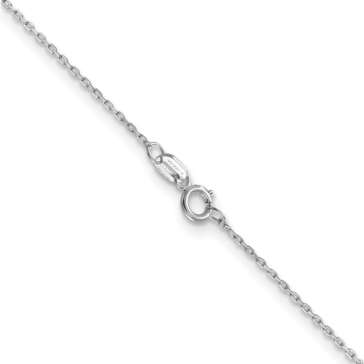 14K White Gold Diamond-Cut Cable Chain Necklace 18 Inches L2721