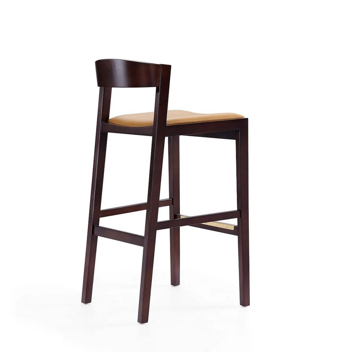 Faux Leather Barstool in Camel/Walnut U503