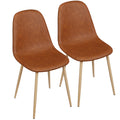 Set of 2 Brown PU Cushion Dining Chair G7673