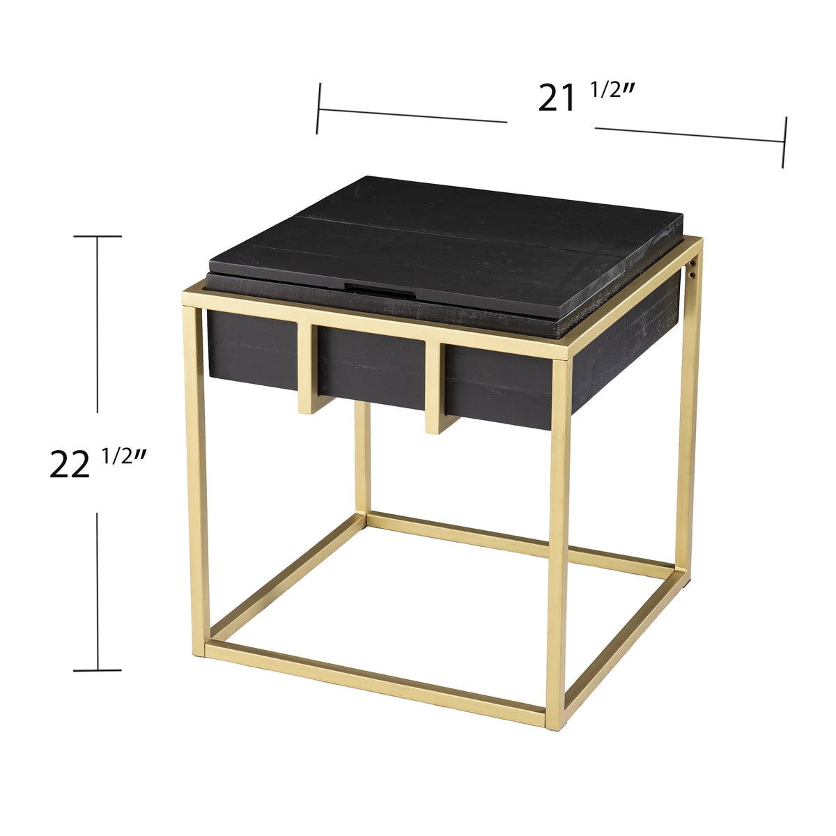 Reclaimed Wood Storage End Table Z623543