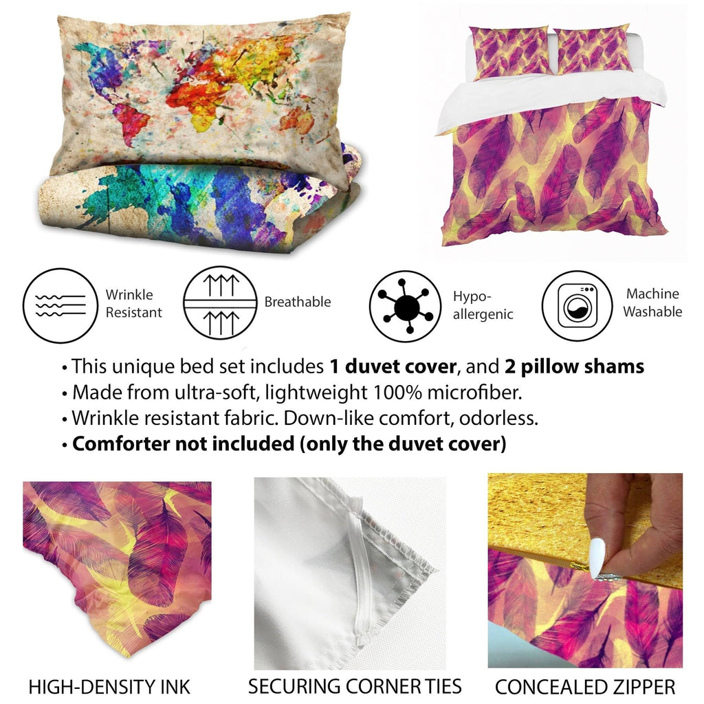 Multi-Color Traditional Bedding Set Duvet Cover and Shams A49554