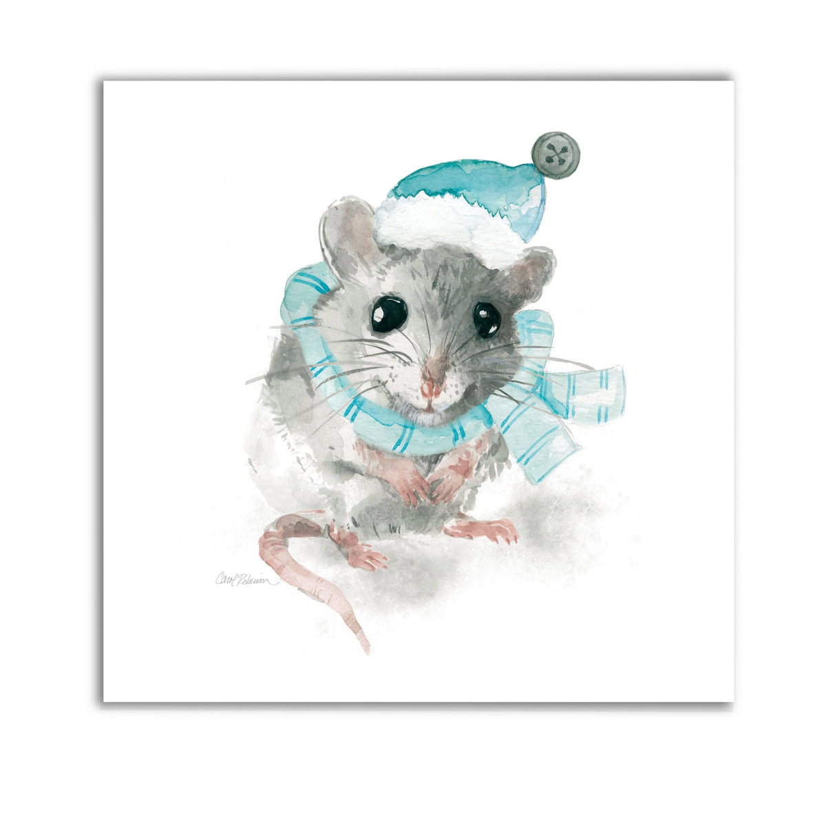 Christmas Critter Mouse Gallery Wrapped Canvas 10x10 L75832