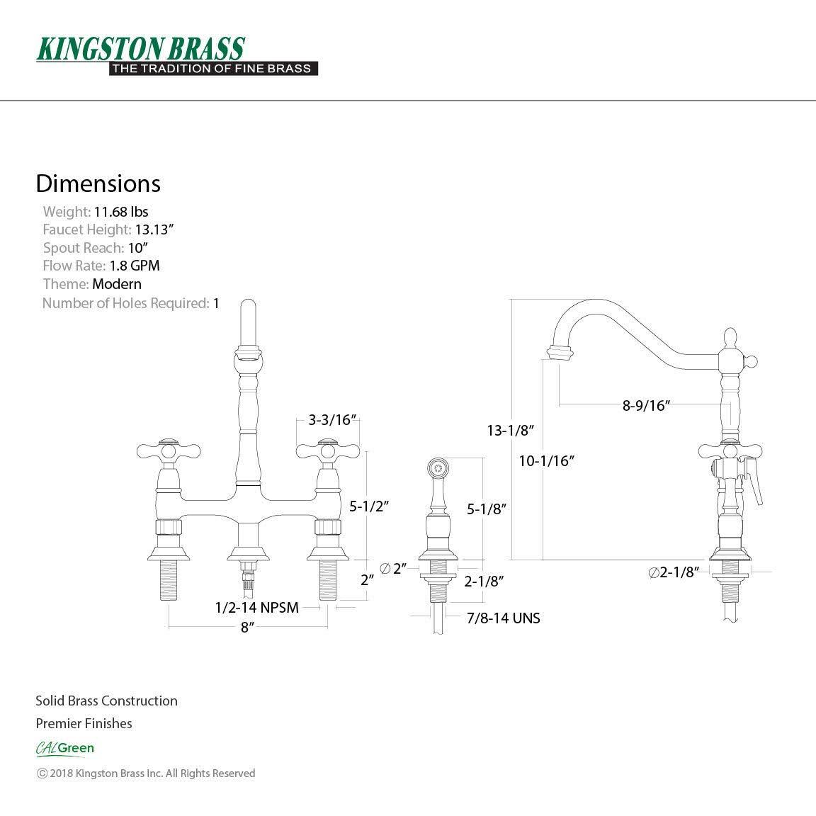 Kitchen Faucet with Brass Sprayer O695634
