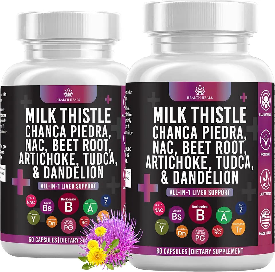 Milk Thistle NAC Chanca Piedra Beet Root Liver Supplement 120 Count J170