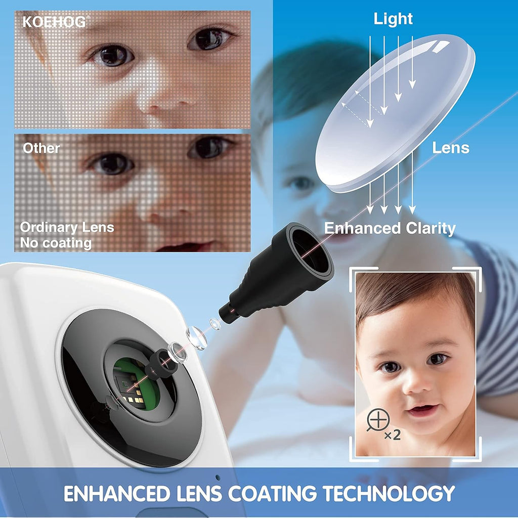Baby Monitor w/ 2 Cam, 1000ft Range, Auto Night Vision Cam Q332156