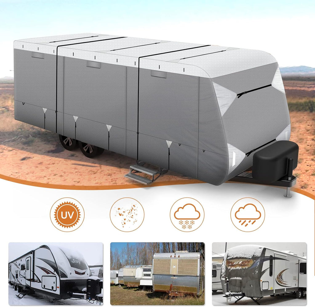 Waterproof Travel Trailer RV Cover with Cotton Lining P79738