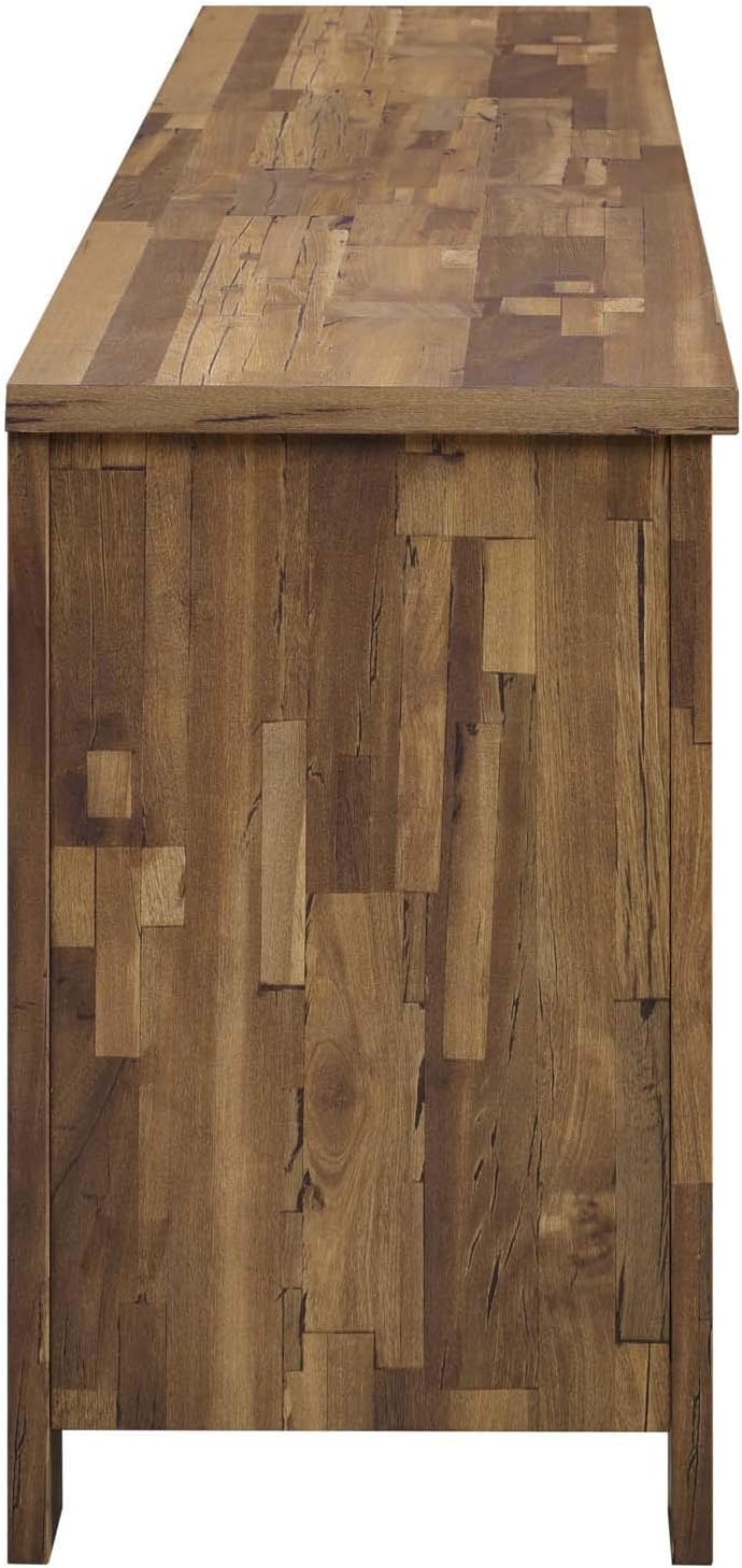 Rustic Sliding Door TV Stand Storage Buffet Table Sideboard C84430