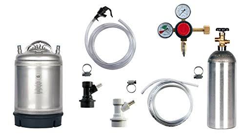 2.5 Gallon Ball Lock Keg Kit with 5 lb. CO2 Cylinder and Regulator E685357