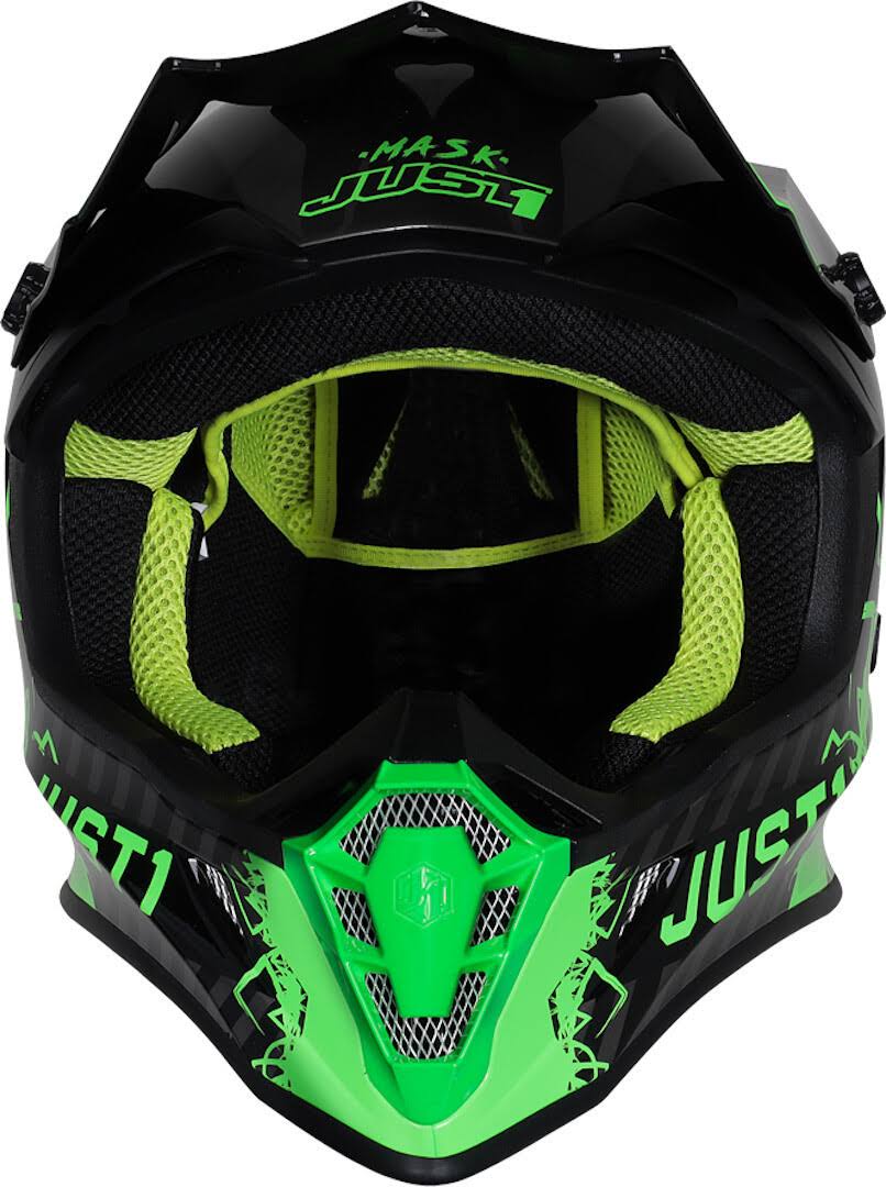 Black-Green Motocross Helmet F24408