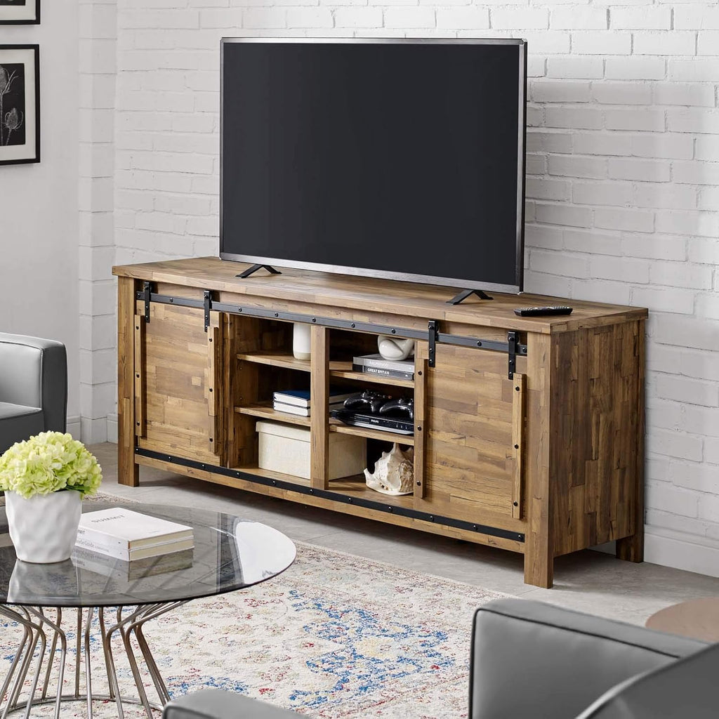 Rustic Sliding Door TV Stand Storage Buffet Table Sideboard C84430