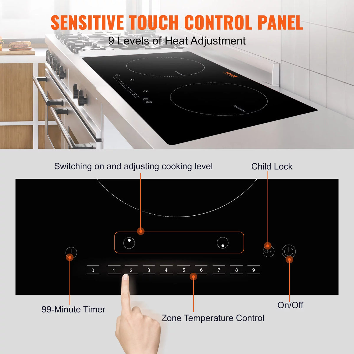 24 inch 2 Burners Ceramic Glass Electric Cooktop I2008