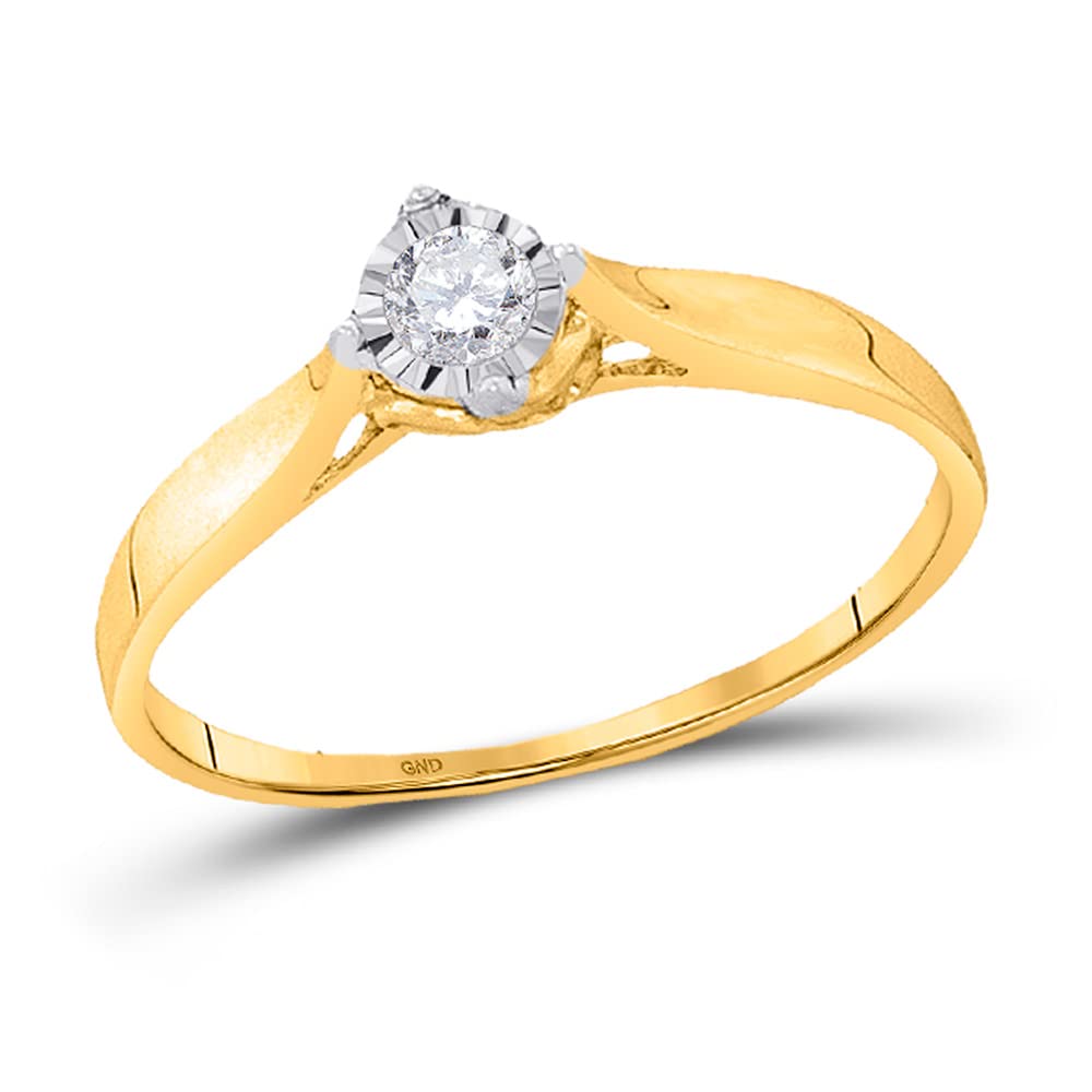 10kt Yellow Gold Diamond Solitaire Ring Size 6.5 Q797