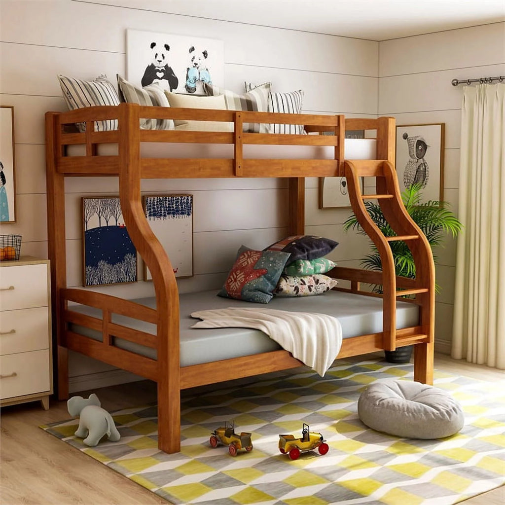 Oak Wood Twin over Full Bunk Bed D224