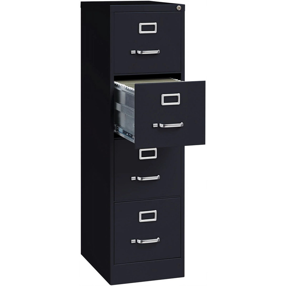 22" 4-Drawer Metal Vertical File Cabinet in Black V24878