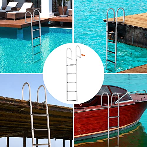 Removable 5 Steps 500 lbs Aluminum Dock Ladder S152