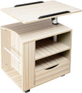 Beige Wooden Nightstand with Drawers M438472