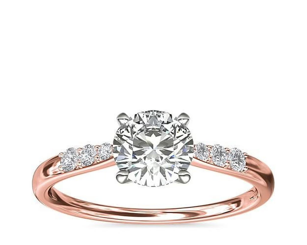 14K Rose Gold Solitaire Diamond Ring H580