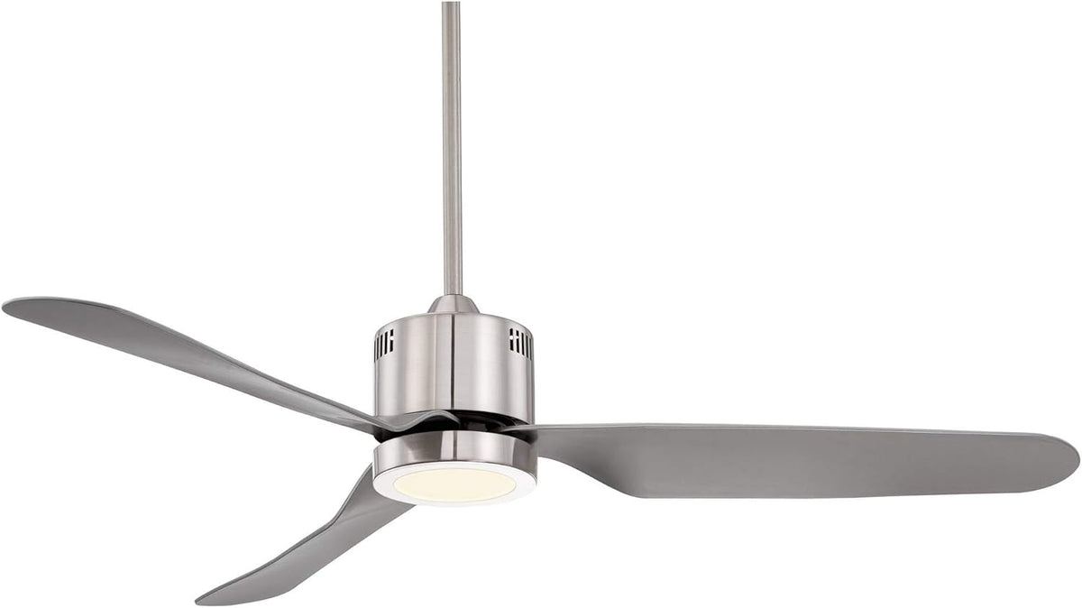 Brushed Nickel Silver 3 Blade Indoor Ceiling Fan with Light LED Remote Control C51019