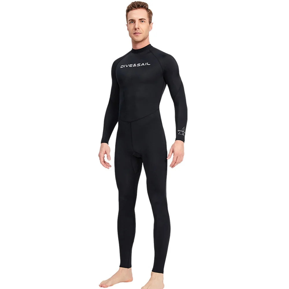 Men's Long Sleeve Quick Dry One Piece Swimsuit with Back Zipper Y160390