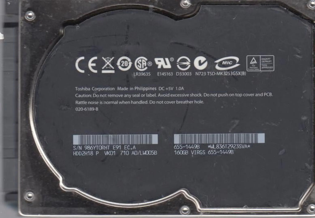 160GB SATA 2.5 Hard Drive R9013