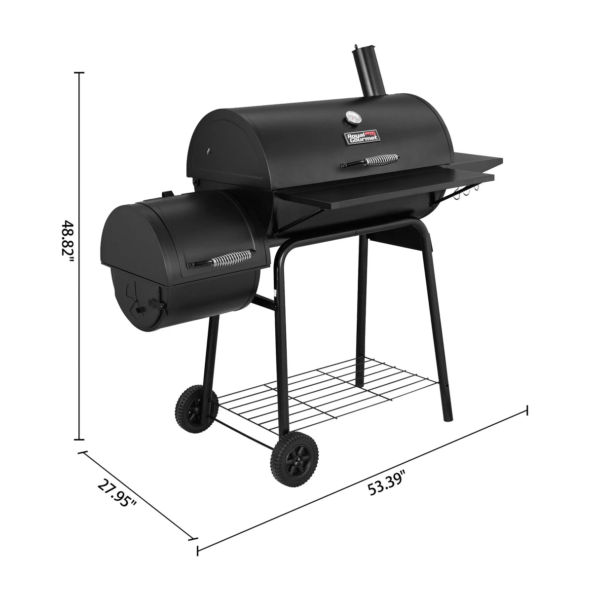 Steel Charcoal Grill with Offset Smoker O9911