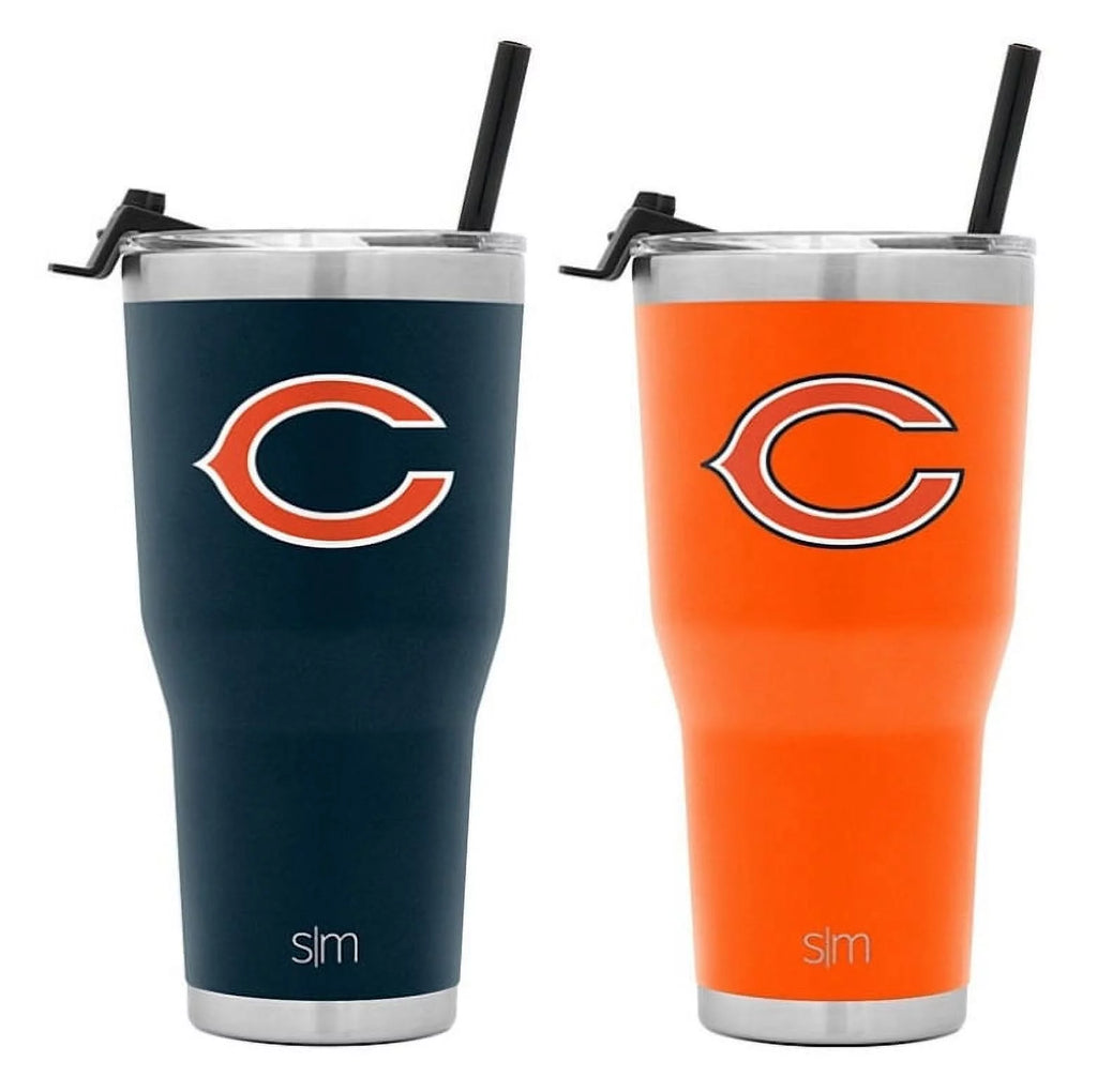 2-Pack Insulated Stainless Steel Tumbler with Flip Lid and Straw 30oz V1505