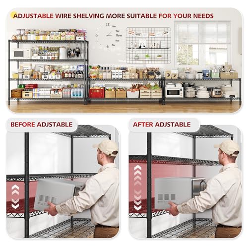 75.6" H Adjustable Metal Wire Shelving Unit with Wheels N6985