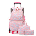 Kids Rolling Backpack 3PCS Schoolbag Set with Lunch Bag Pen Case K187