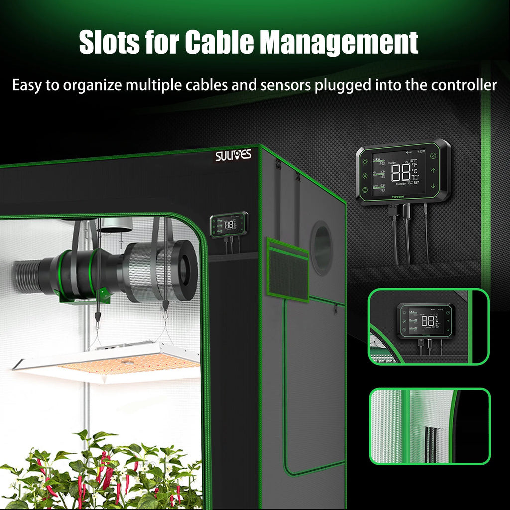 24"x24"x48" Water-Resistant Hydroponic Grow Tent with Observation Window H5057