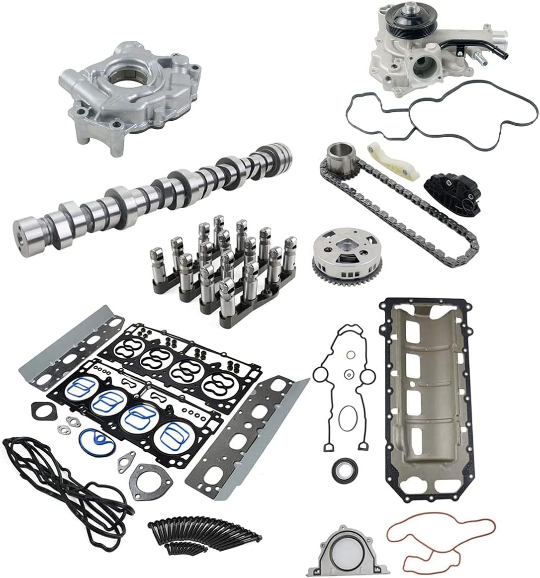 VVT Lifters Camshaft Kit Head Gasket Water Oil Pump Set for 2009-2015 Dodge Ram 1500 5.7L V8 HEMI L644