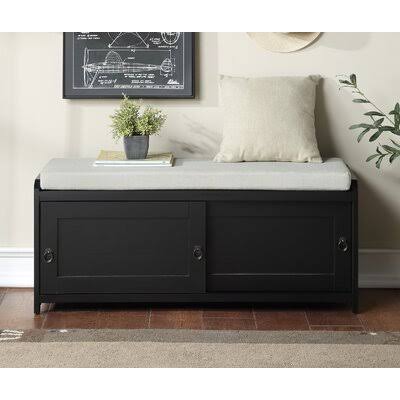 Black Cabinet Storage Bench J107164