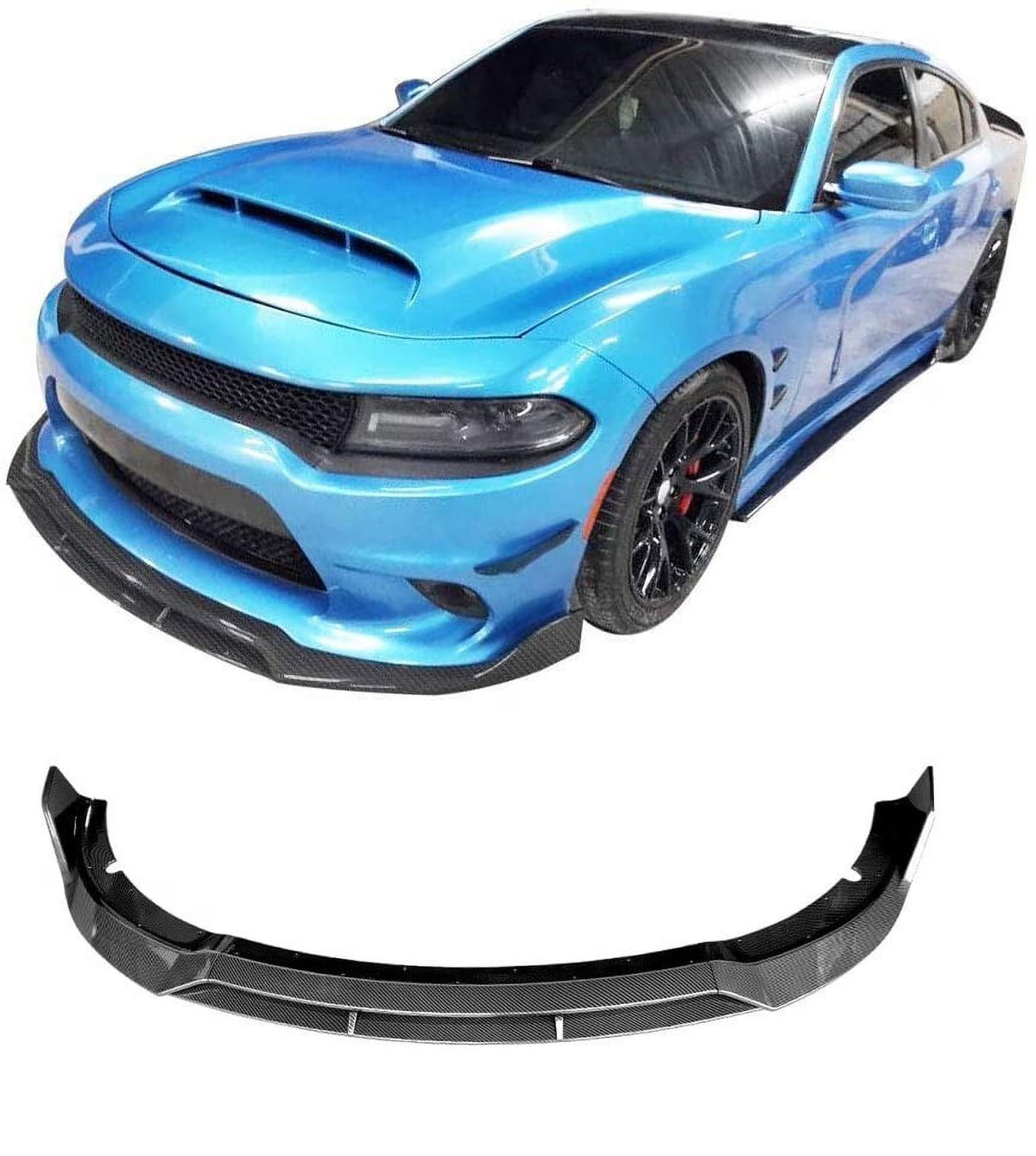Carbon Fiber Print Front Bumper Lip Splitter Y7089