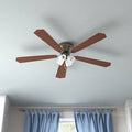 Brushed Nickel 4 Blade Ceiling Fan with Light Kit O164435