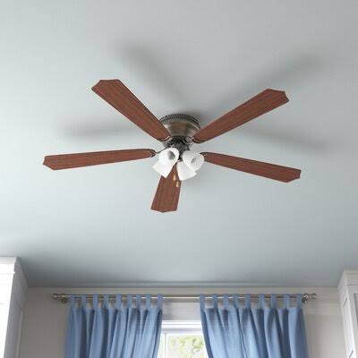 Brushed Nickel 4 Blade Ceiling Fan with Light Kit O164435