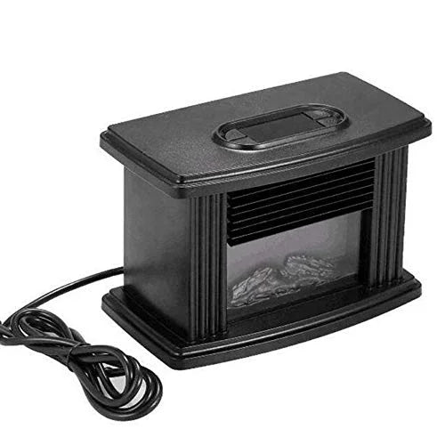 Black Electric Tabletop Fireplace Heater 1000W S88442