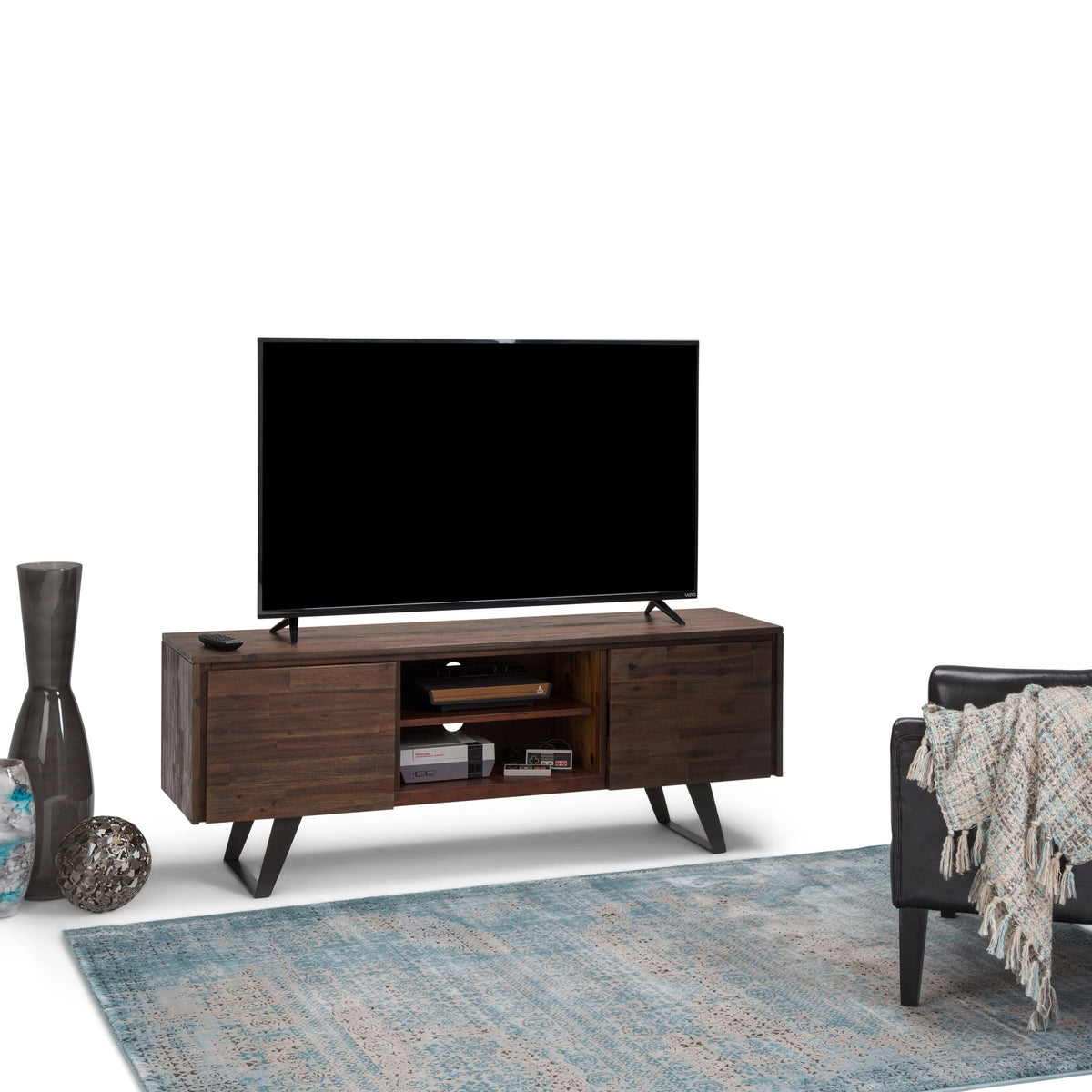 Solid Acacia Wood TV Media Stand B5599